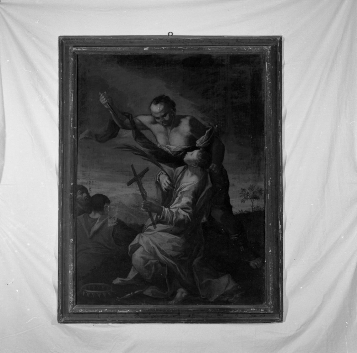 Martirio di Santa (dipinto, elemento d'insieme) di Parolini Francesco (metà sec. XVIII)