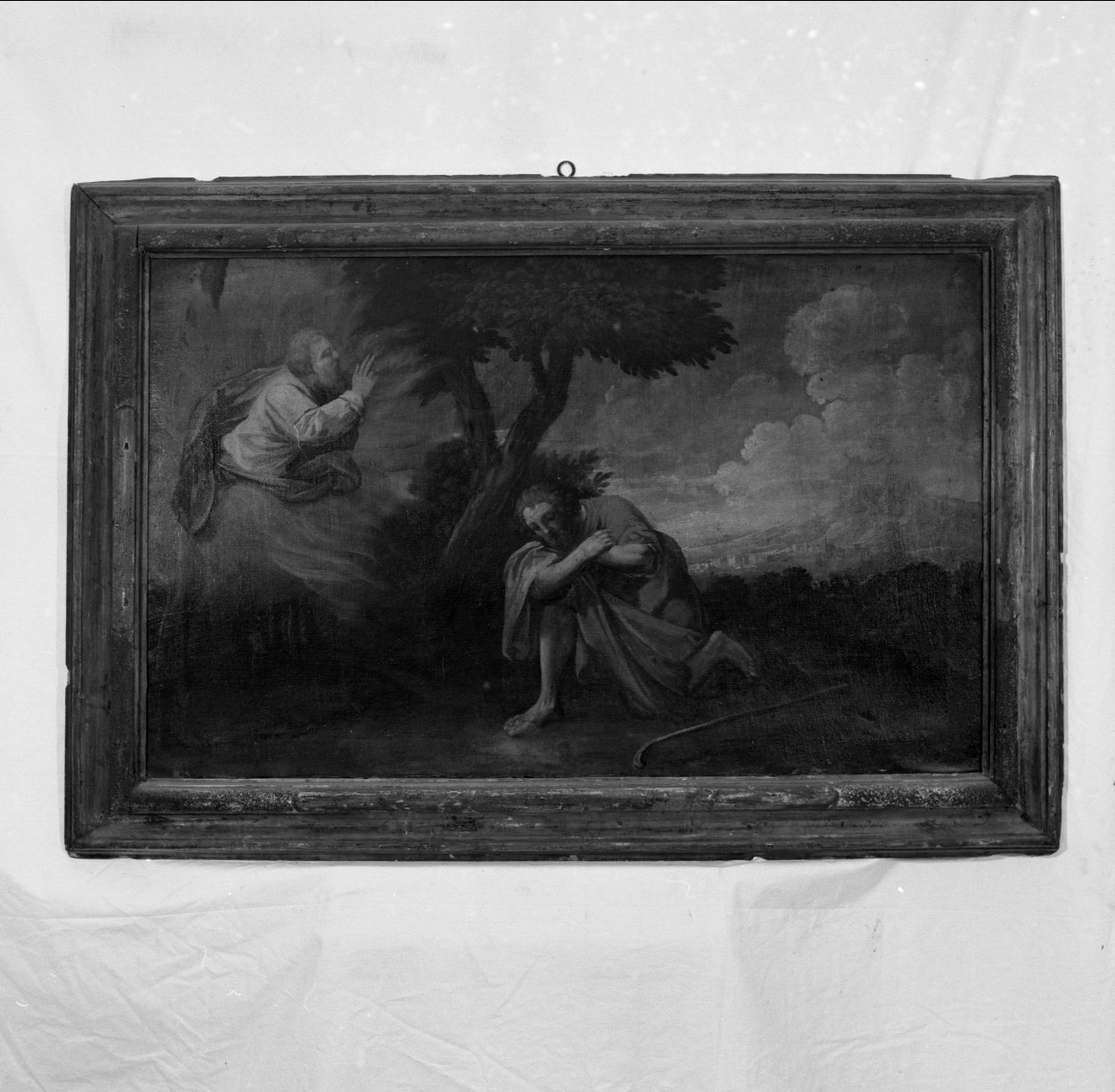Mosè e il roveto ardente (dipinto, elemento d'insieme) di Zola Giuseppe (metà sec. XVIII)