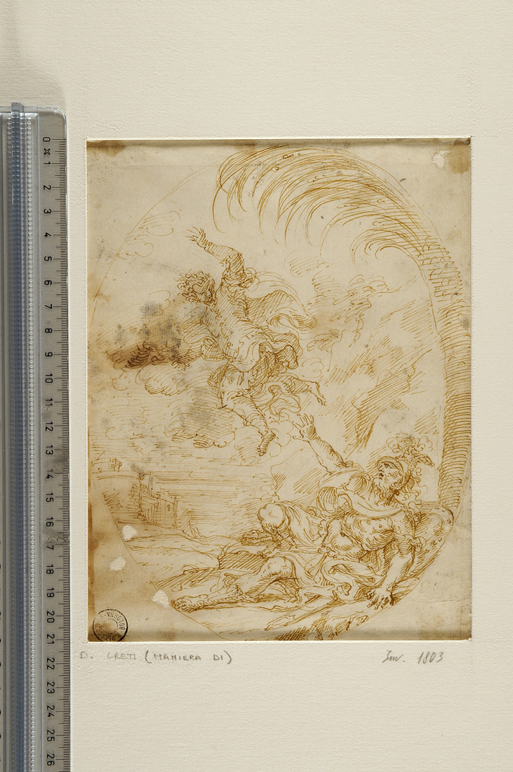 scena mitologica (disegno) di Creti Donato (maniera) (sec. XVIII)