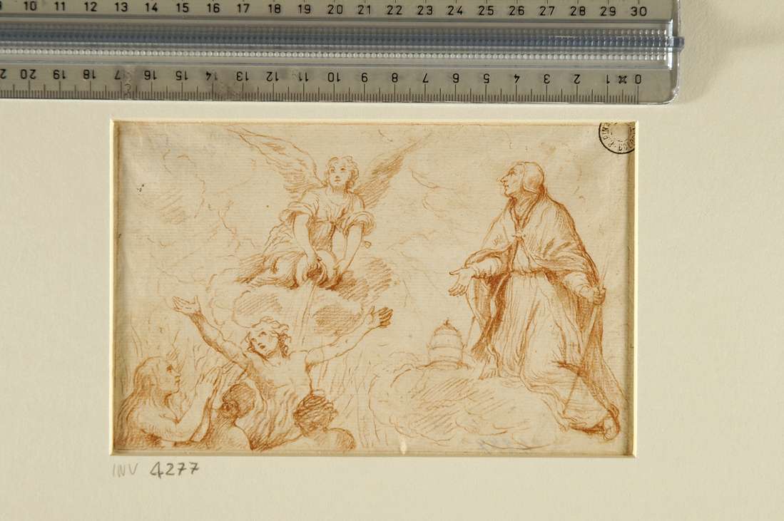 San Gregorio Magno e le anime purganti (disegno) di Crespi Giuseppe Maria (sec. XVIII)