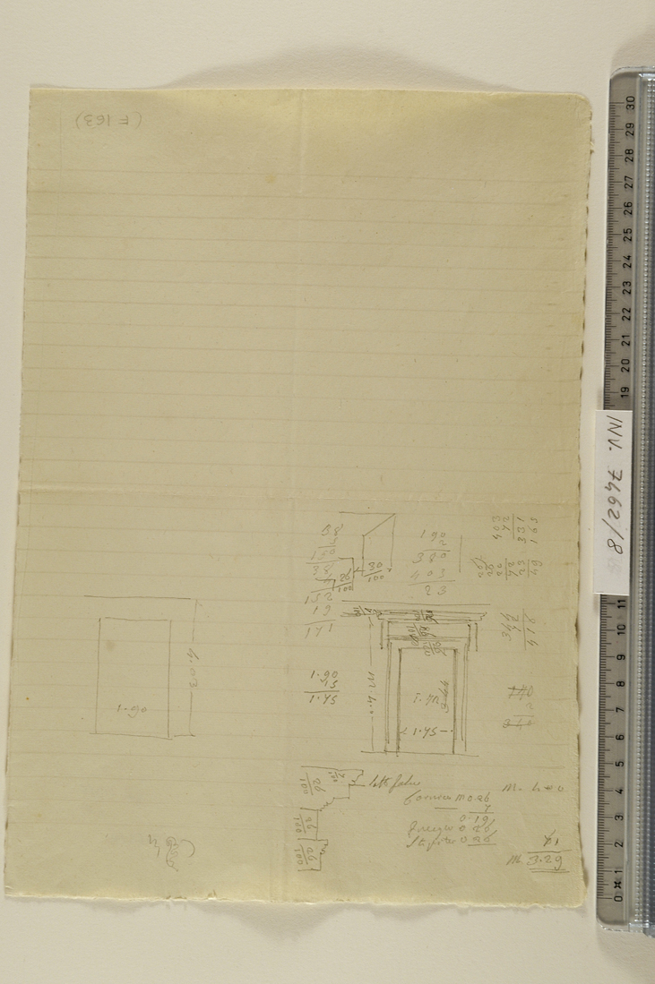 studio di apertura di portico (?) (disegno preparatorio) di Antolini Filippo (sec. XIX)