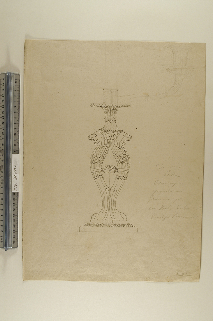 base di candelabro (disegno) di Antolini Filippo (sec. XIX)