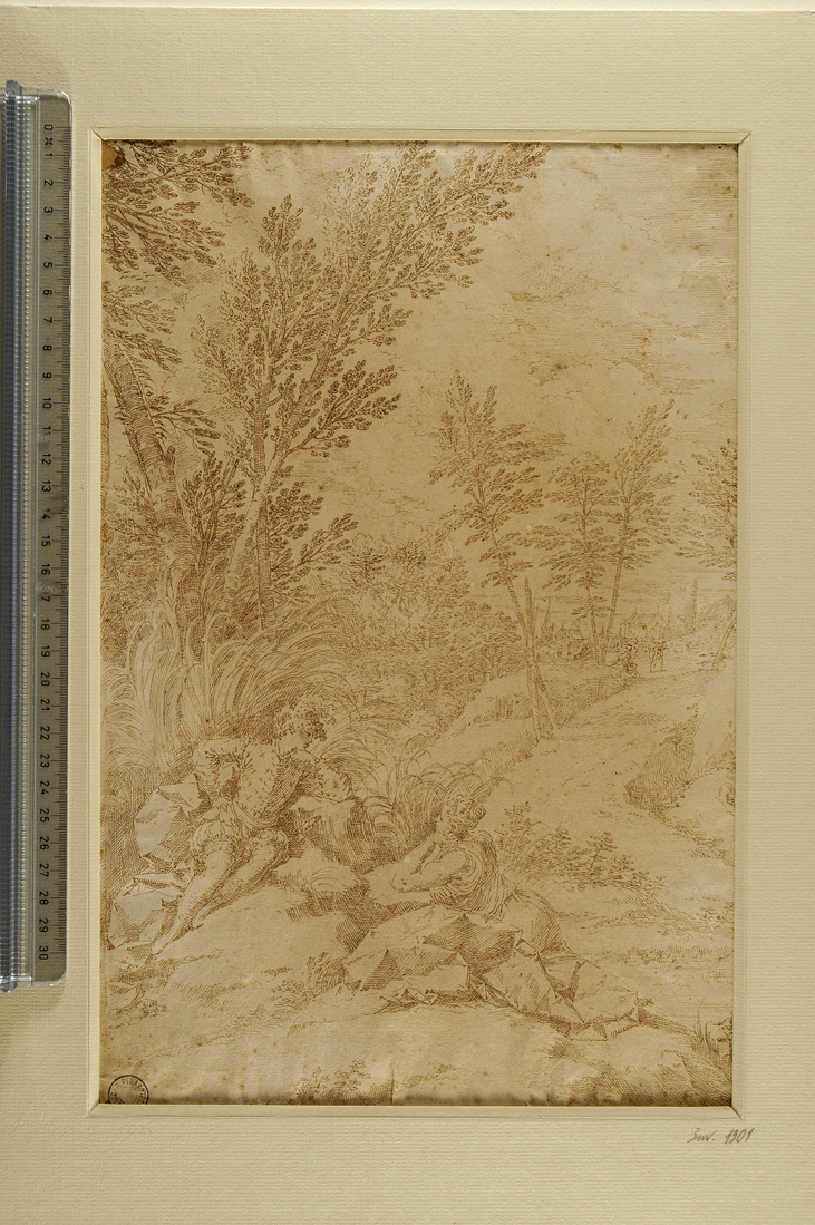 colloquio galante in un bosco (disegno) di Creti Donato (sec. XVIII)