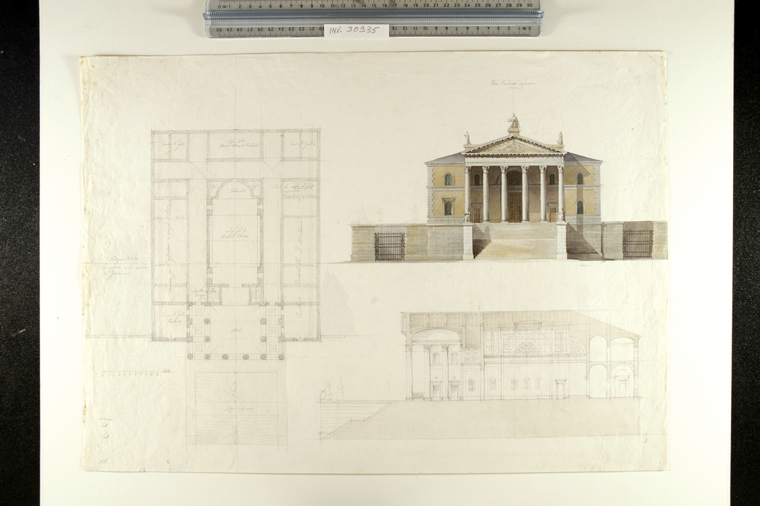 studi per una Presidenza Ragioneria (Tribunale) (disegno) di Faccioli Raffaele (sec. XIX)