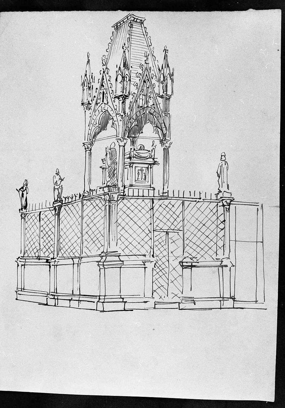 arca scaligera (disegno) di Faccioli Raffaele (attribuito) (secc. XIX/ XX)