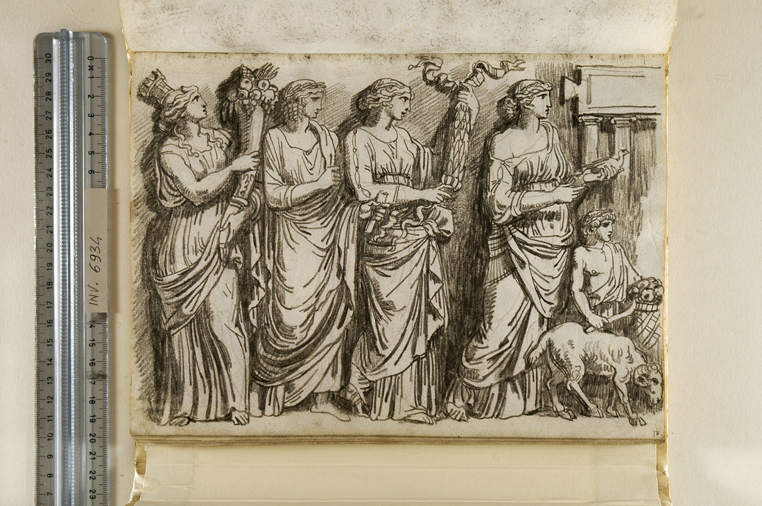 processione per cerimonia nuziale (disegno, elemento d'insieme) di Giani Felice (fine sec. XVIII)