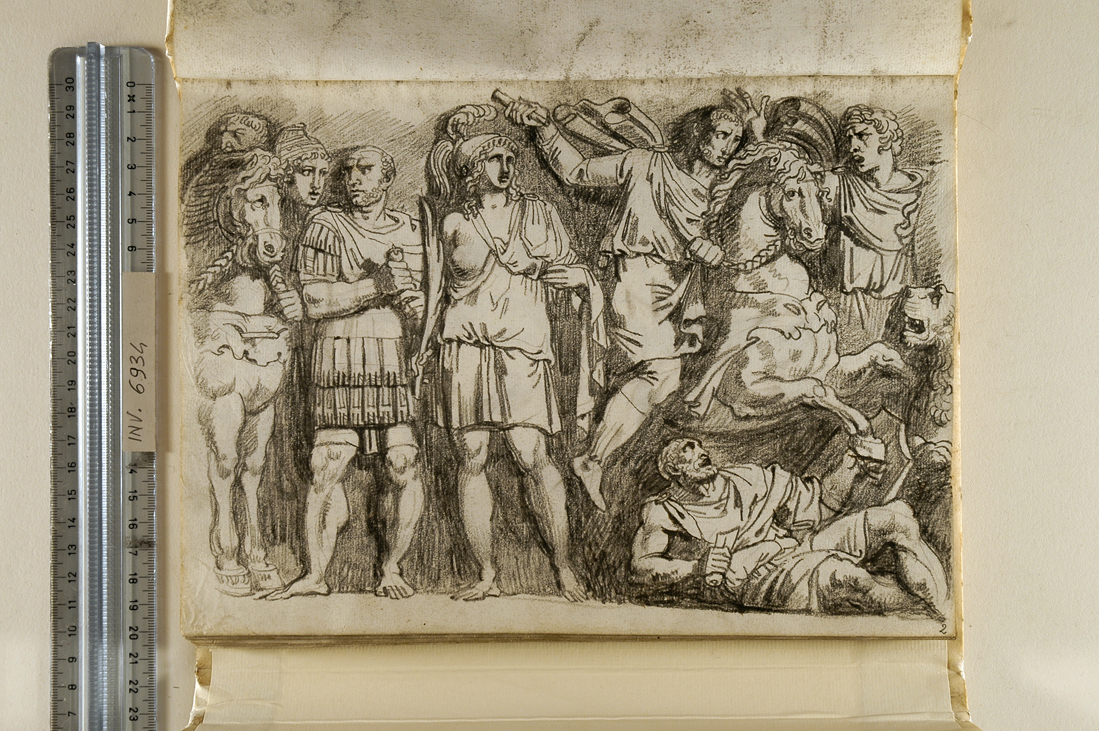 caccia al leone (disegno, elemento d'insieme) di Giani Felice (fine sec. XVIII)