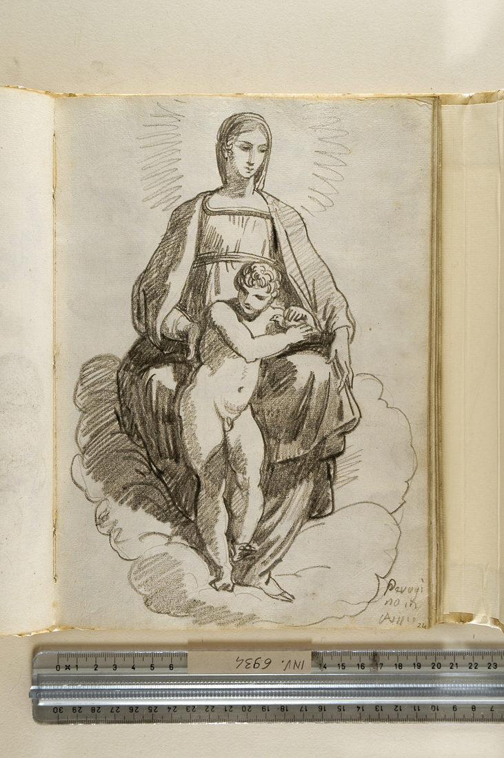 Madonna con Bambino (disegno, elemento d'insieme) di Giani Felice (fine sec. XVIII)
