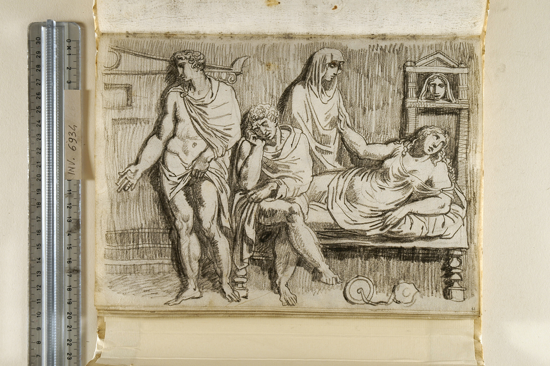 Protesilao e Laodamia (disegno, elemento d'insieme) di Giani Felice (fine sec. XVIII)