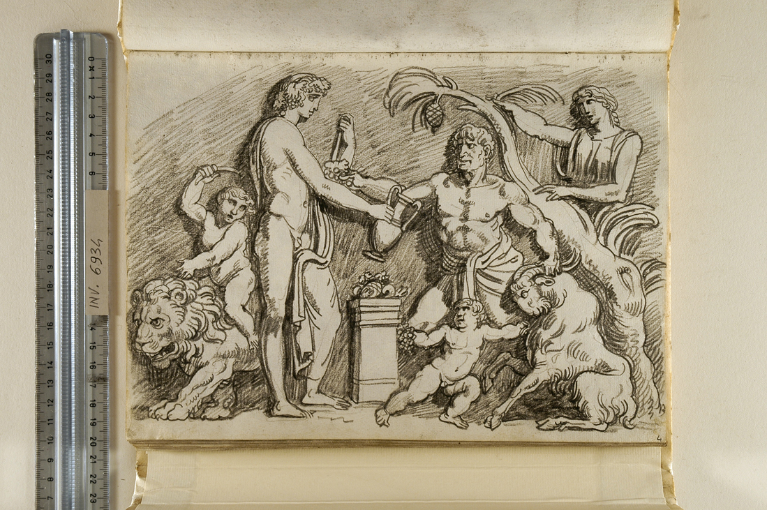 Bacco e un satiro (disegno, elemento d'insieme) di Giani Felice (fine sec. XVIII)