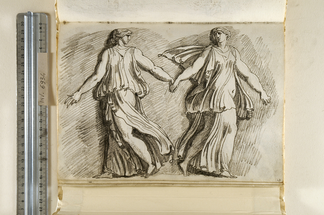 Danzatrici Borghese, danzatrici (disegno, elemento d'insieme) di Giani Felice (fine sec. XVIII)