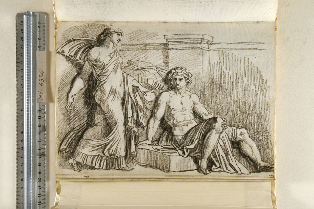 danzatrice e figura maschile (disegno, elemento d'insieme) di Giani Felice (fine sec. XVIII)