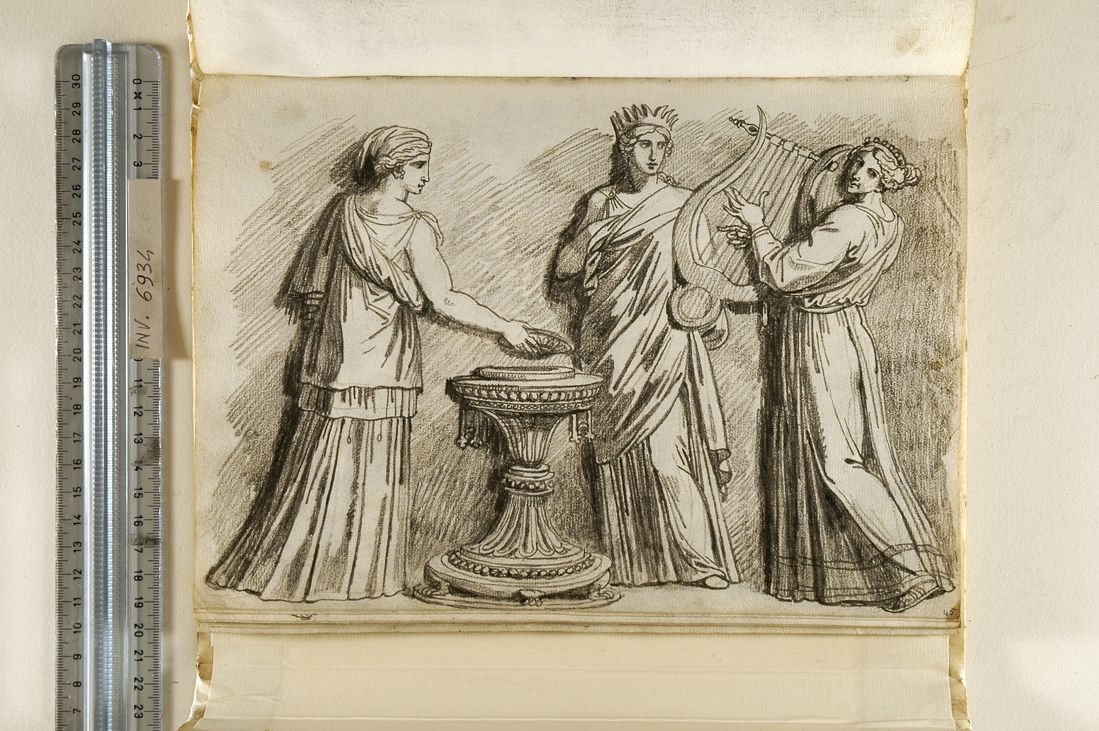 Nozze Aldobrandini, preparazione alle nozze (disegno, elemento d'insieme) di Giani Felice (fine sec. XVIII)