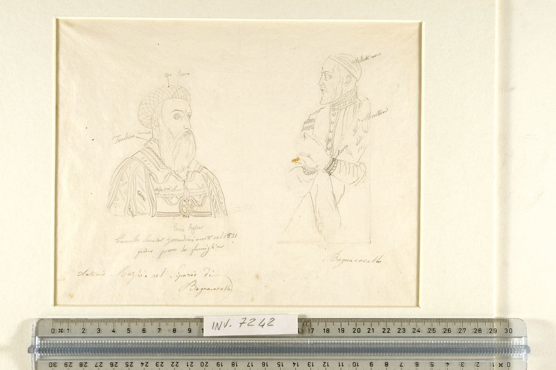 studio di due figure virili (disegno) di Muzzi Antonio (attribuito) (sec. XIX)