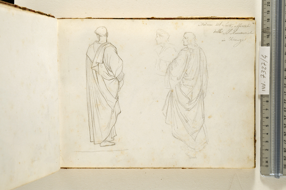 figure maschili in abiti antichi (disegno, elemento d'insieme) di Muzzi Antonio (sec. XIX)