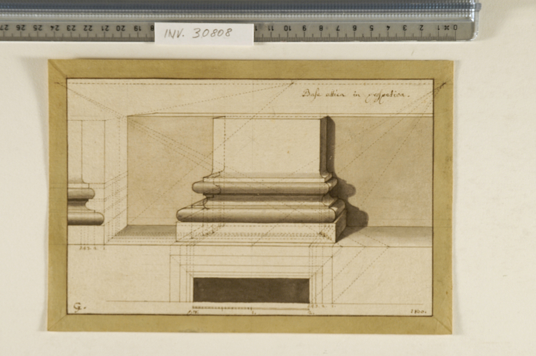 studio di base di colonna (disegno) di Jarmorini Giuseppe (attribuito) (secc. XVIII/ XIX)