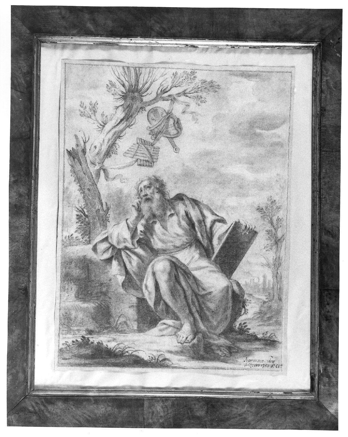 santo profeta (disegno) di Silva Francesco (sec. XVIII)