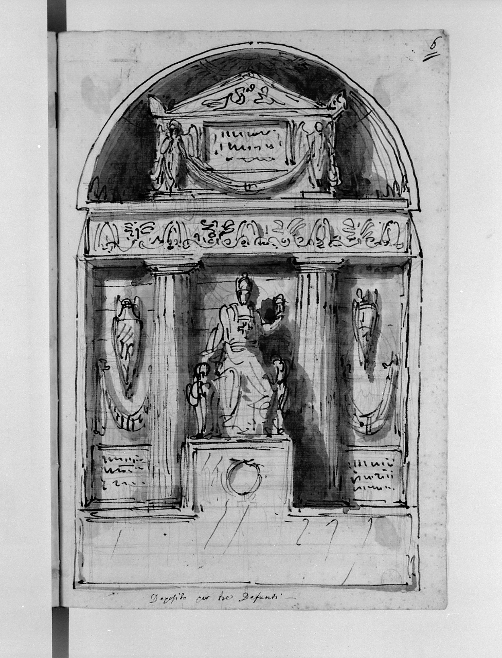deposito, monumento sepolcrale (disegno, elemento d'insieme) di Basoli Antonio (sec. XIX)