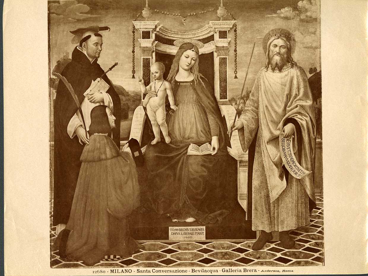 Madonna con Bambino e santi - Dipinti (positivo) di Bevilacqua, Giovanni Ambrogio, Anderson, Domenico (ditta) (XIX/ XX)