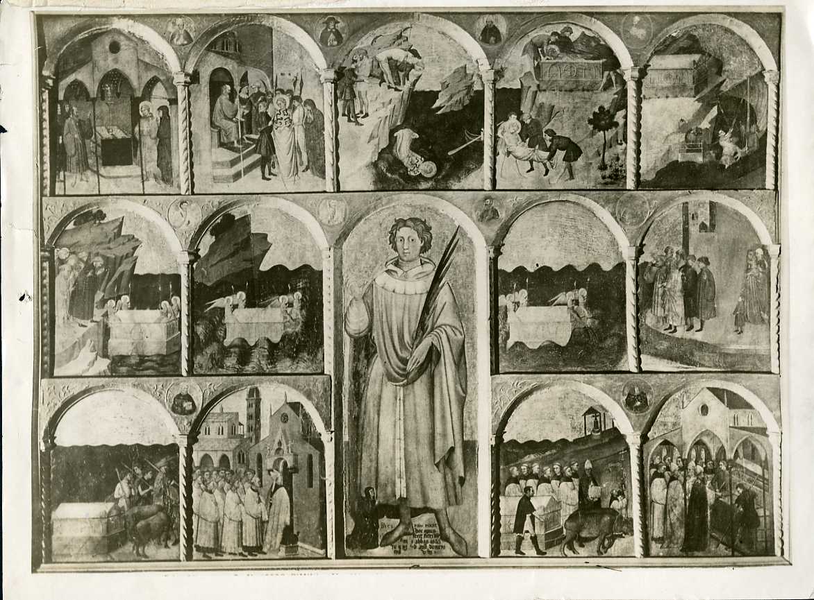 Storie della vita di San Giuliano di Anazarbo - Dipinti (positivo) di Bitino da Faenza, Anonimo (XX)