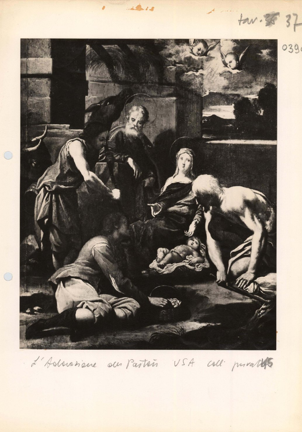 Adorazione dei pastori - Dipinti (positivo) di Bononi, Carlo, Anonimo (XX)