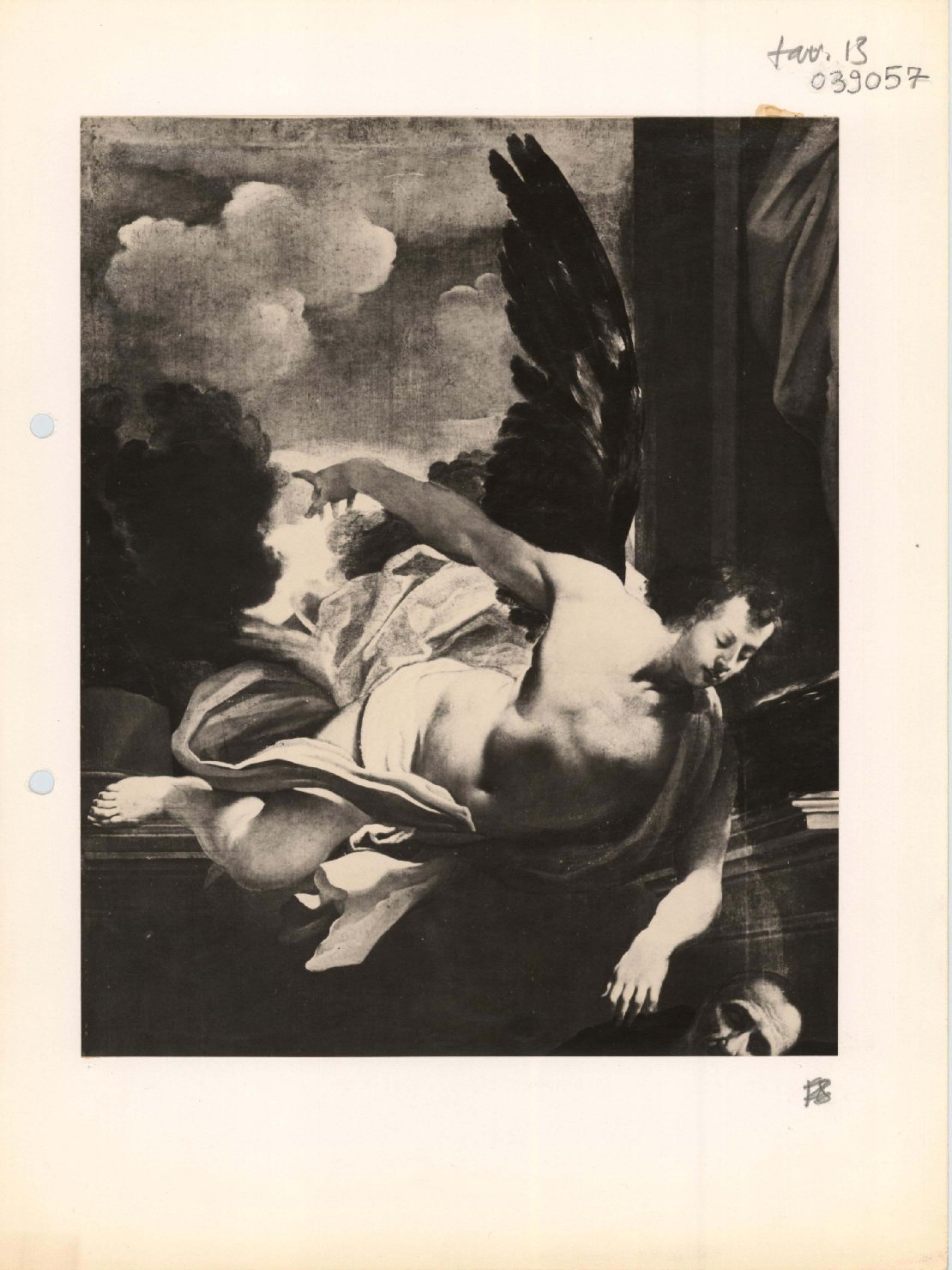 Un angelo annuncia la morte di S. Paterniano - Dipinti (positivo) di Bononi, Carlo, Anonimo (XX)