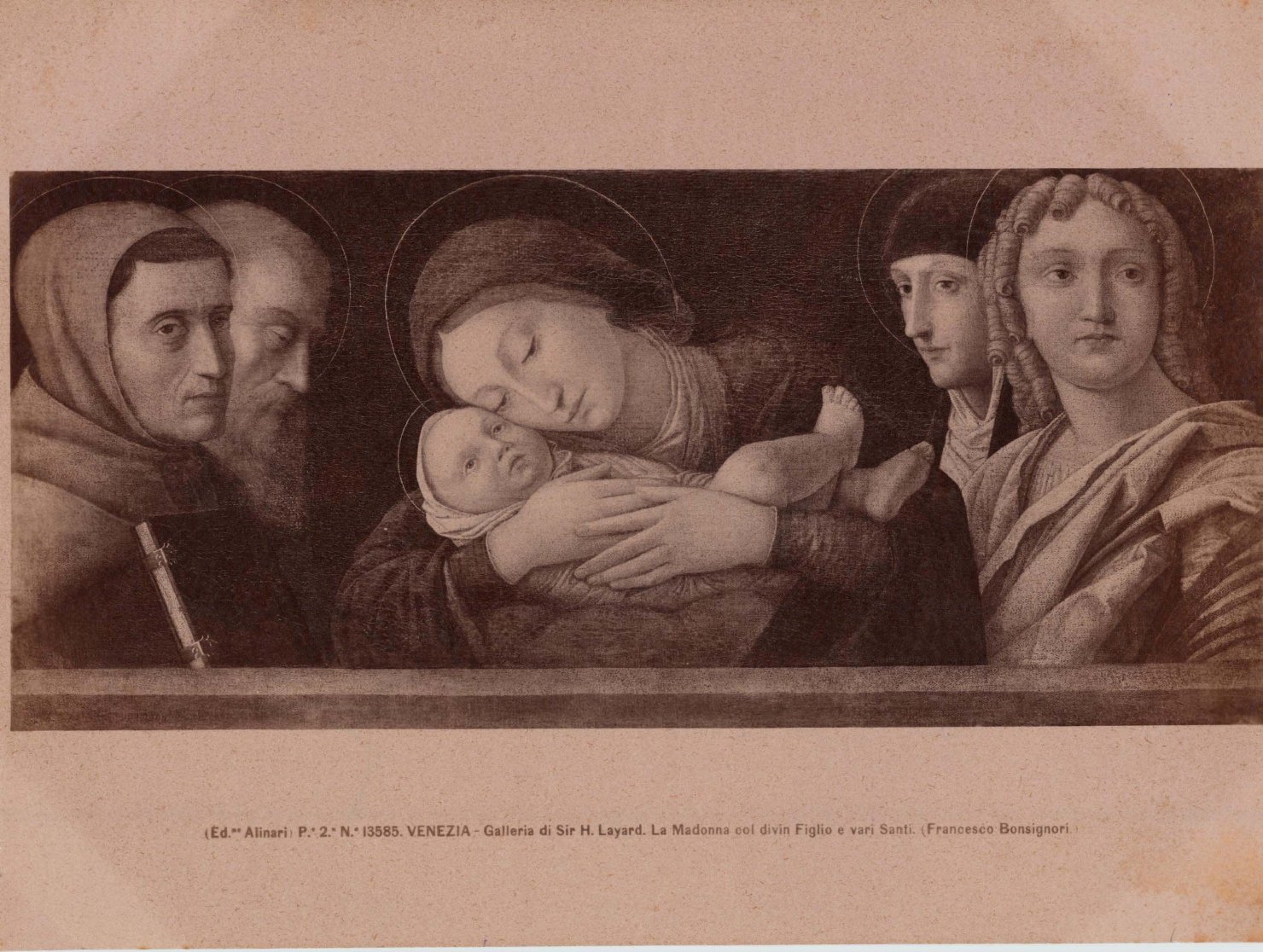 Madonna con Bambino e santi - Dipinti (positivo) di Bonsignori, Francesco, Fratelli Alinari (ditta) (XIX/ XX)