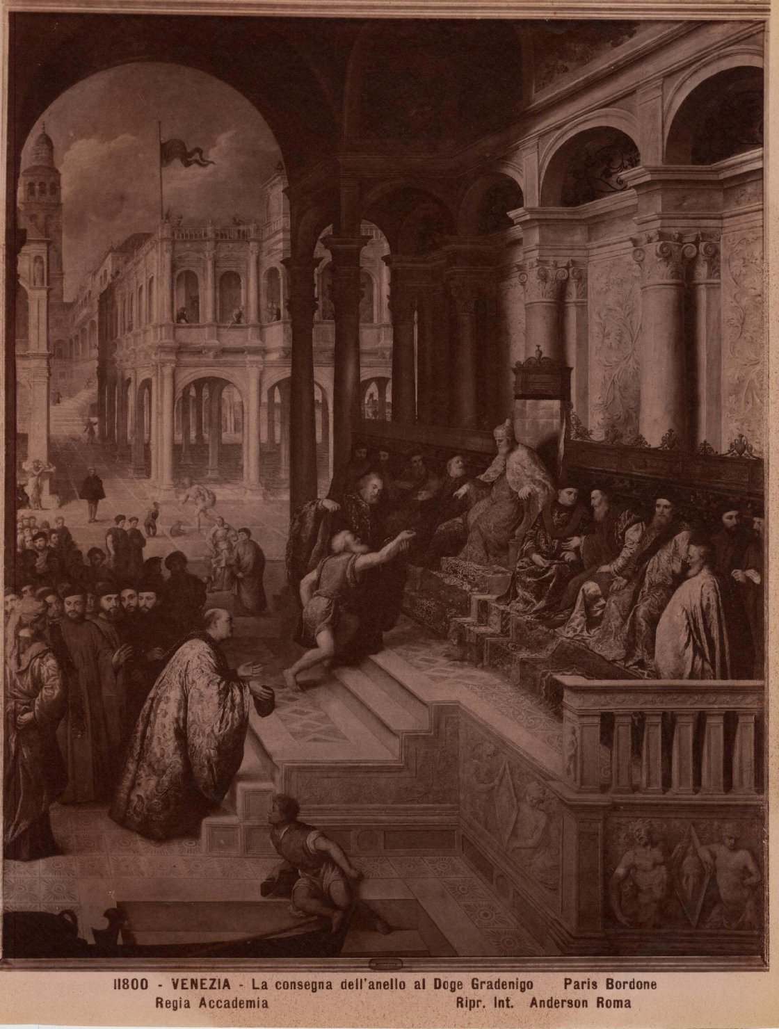 Consegna dell'anello al Doge Bartolomeo Gradenigo - Dipinti (positivo) di Guardi, Gianantonio, Bordon, Paris (attr), Anderson, Domenico (ditta) (XIX/ XX)