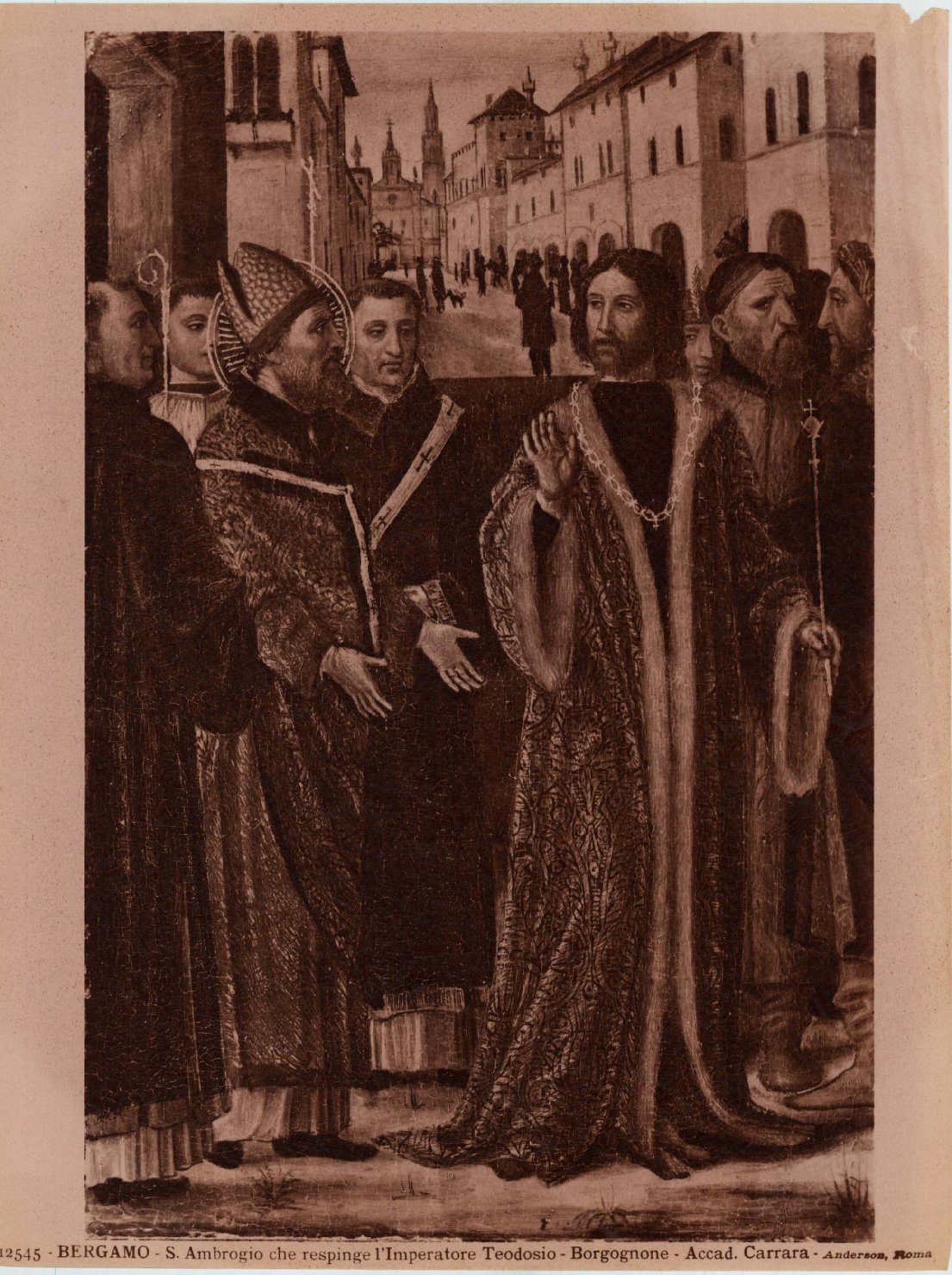 Incontro di Sant'Ambrogio e l'imperatore Teodosio - Dipinti (positivo) di Bergognone, Ambrogio, Anderson, Domenico (ditta) (XIX/ XX)