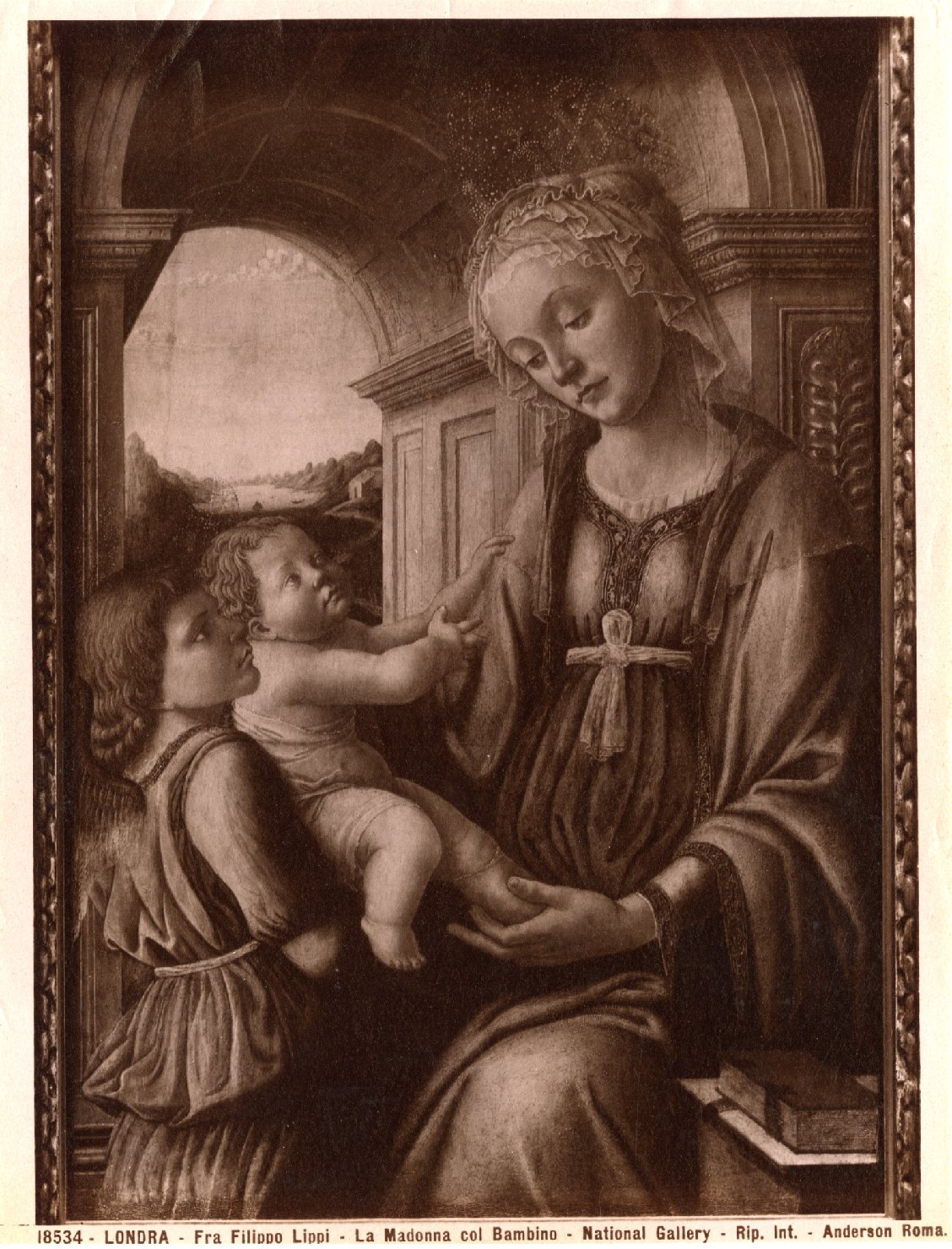 Madonna con Bambino e angelo - Dipinti (positivo) di Fra Filippo Lippi, Anderson, Domenico (ditta) - ambito fiorentino (XIX/ XX)