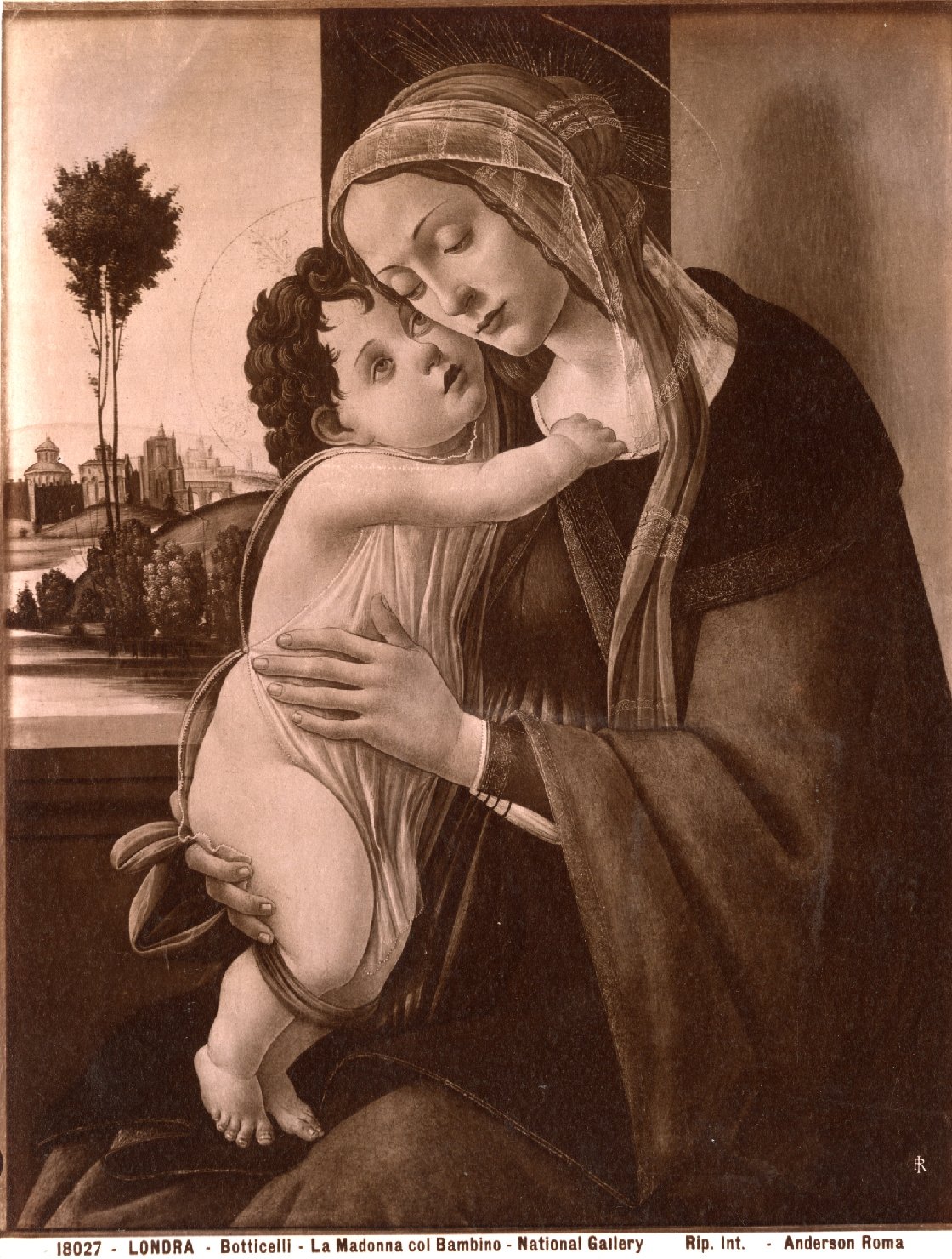 Madonna con Bambino - Dipinti (positivo) di Botticelli, Sandro (scuola), Anderson, Domenico (ditta) (XIX/ XX)