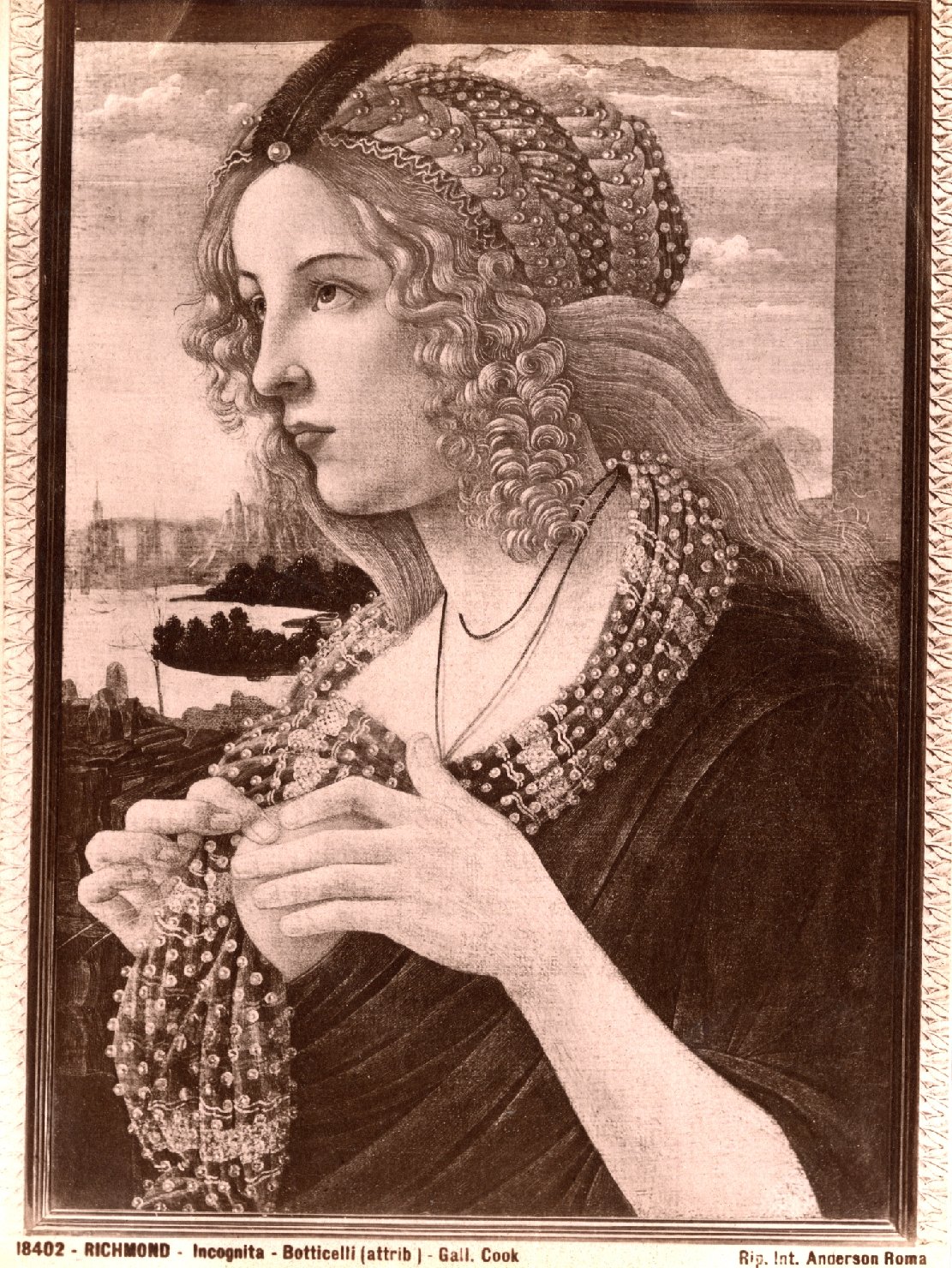 Ritratto femminile - Dipinti (positivo) di Botticelli, Sandro (attr), Anderson, Domenico (ditta) (XIX/ XX)