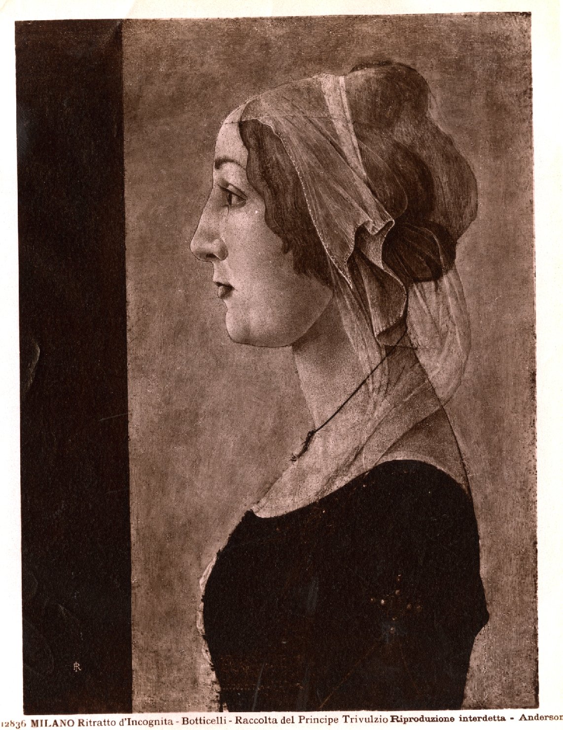 Ritratto femminile - Dipinti (positivo) di Botticelli, Sandro, Anderson, Domenico (ditta) (XIX/ XX)