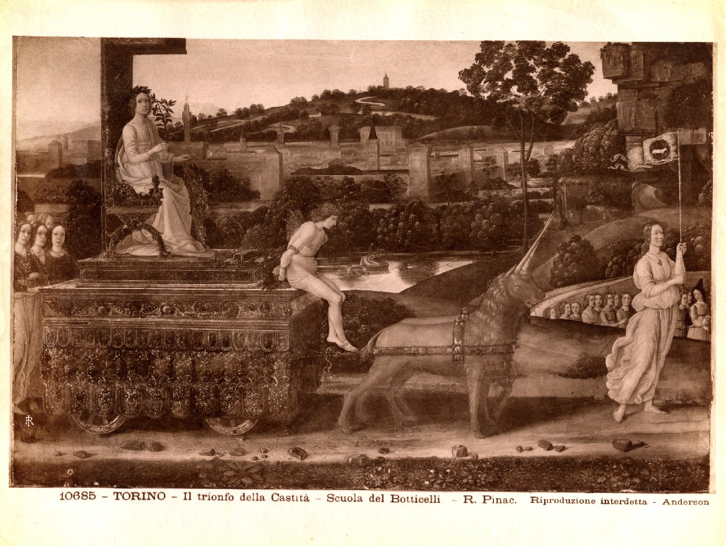 Trionfo della Castità - Dipinti (positivo) di Botticelli, Sandro (scuola), Anderson, Domenico (ditta) (XIX/ XX)