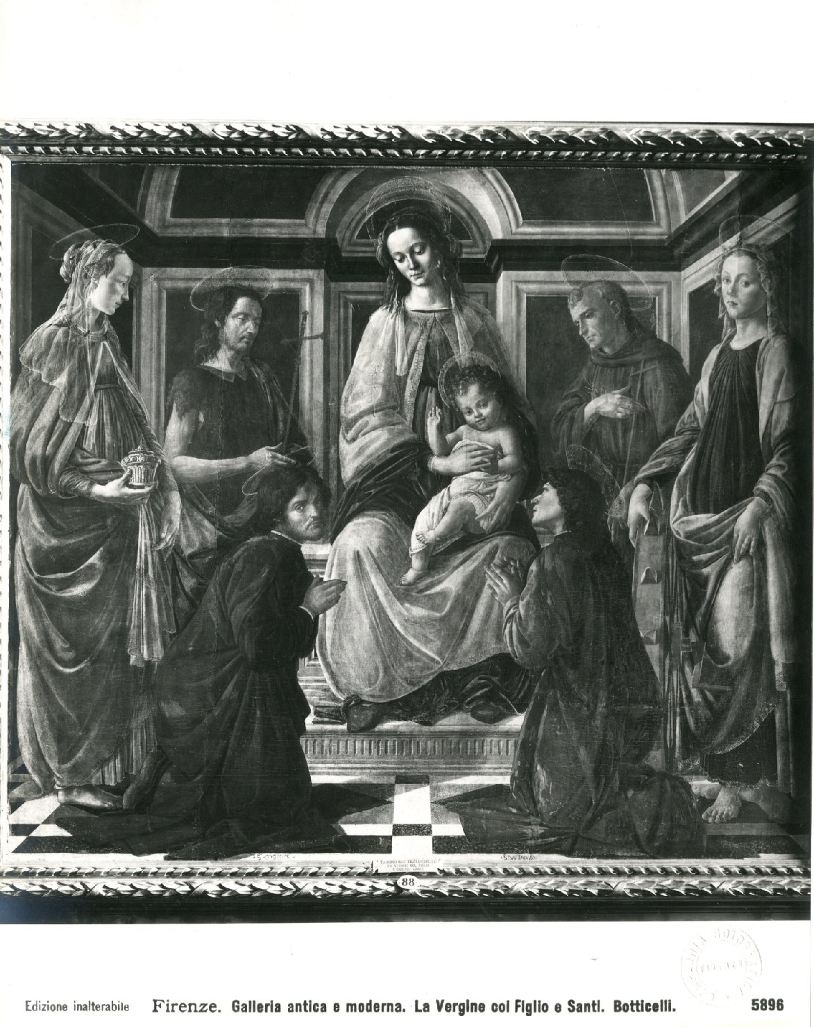 Madonna con Bambino in trono e santi - Dipinti (positivo) di Botticelli, Sandro, Compagnia Rotografica (ditta) (XX)