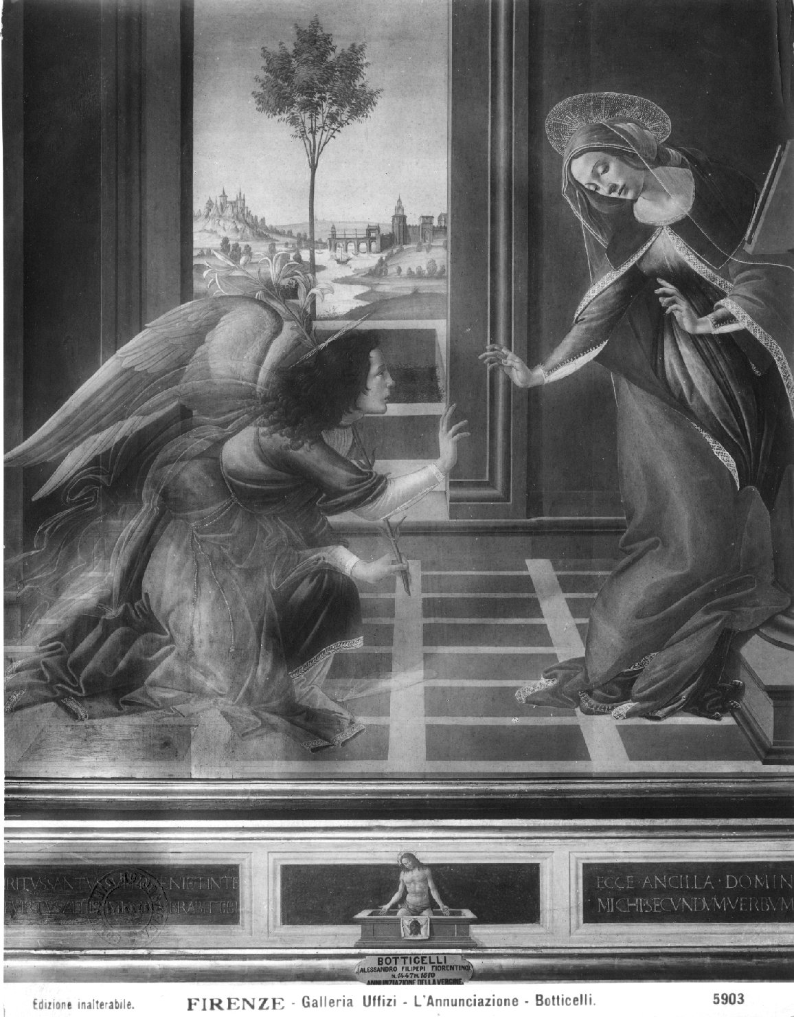 Annunciazione - Dipinti (positivo) di Botticelli, Sandro, Compagnia Rotografica (ditta) (XX)