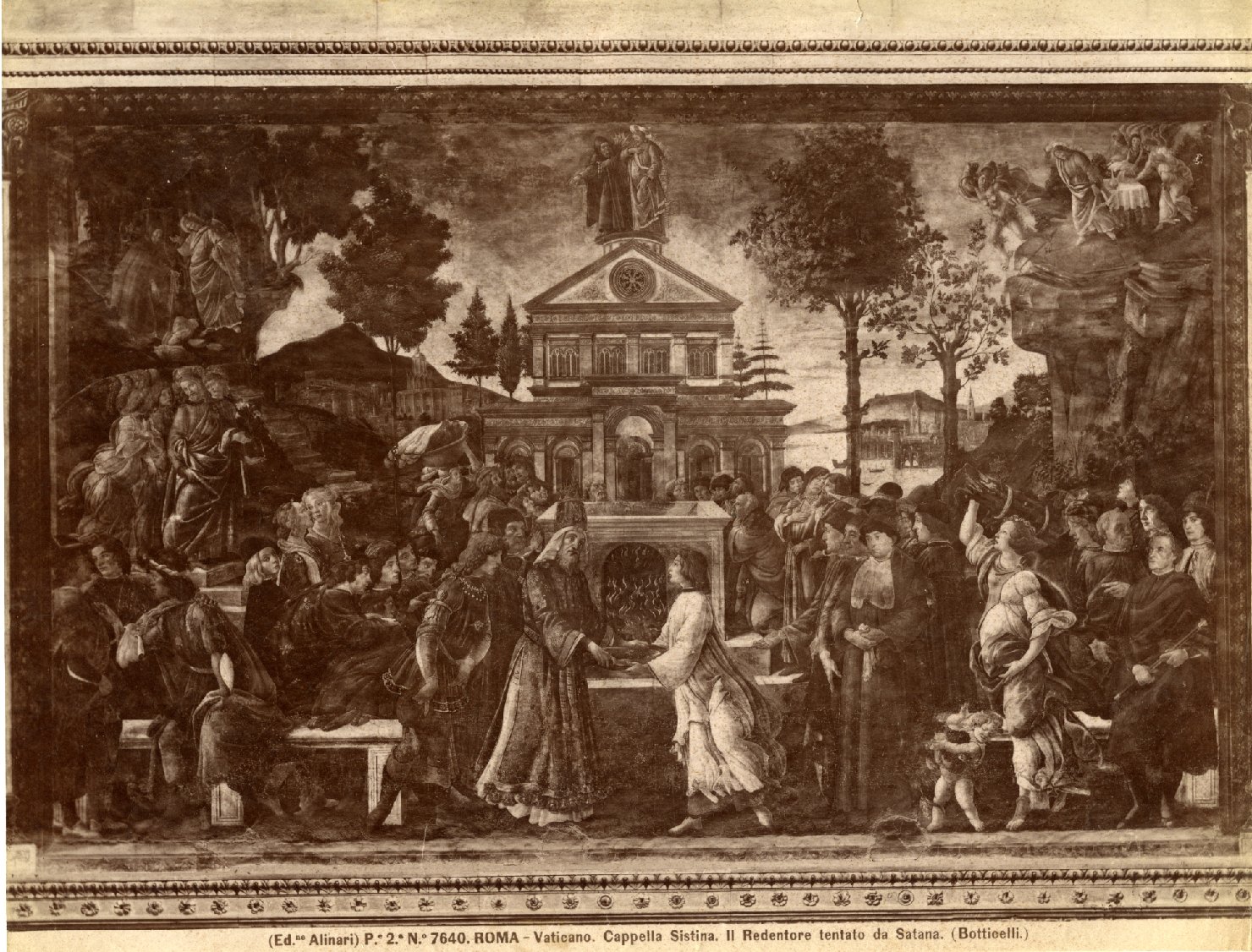 Tentazioni di Cristo - Affreschi (positivo) di Botticelli, Sandro, Fratelli Alinari (ditta) (XIX/ XX)