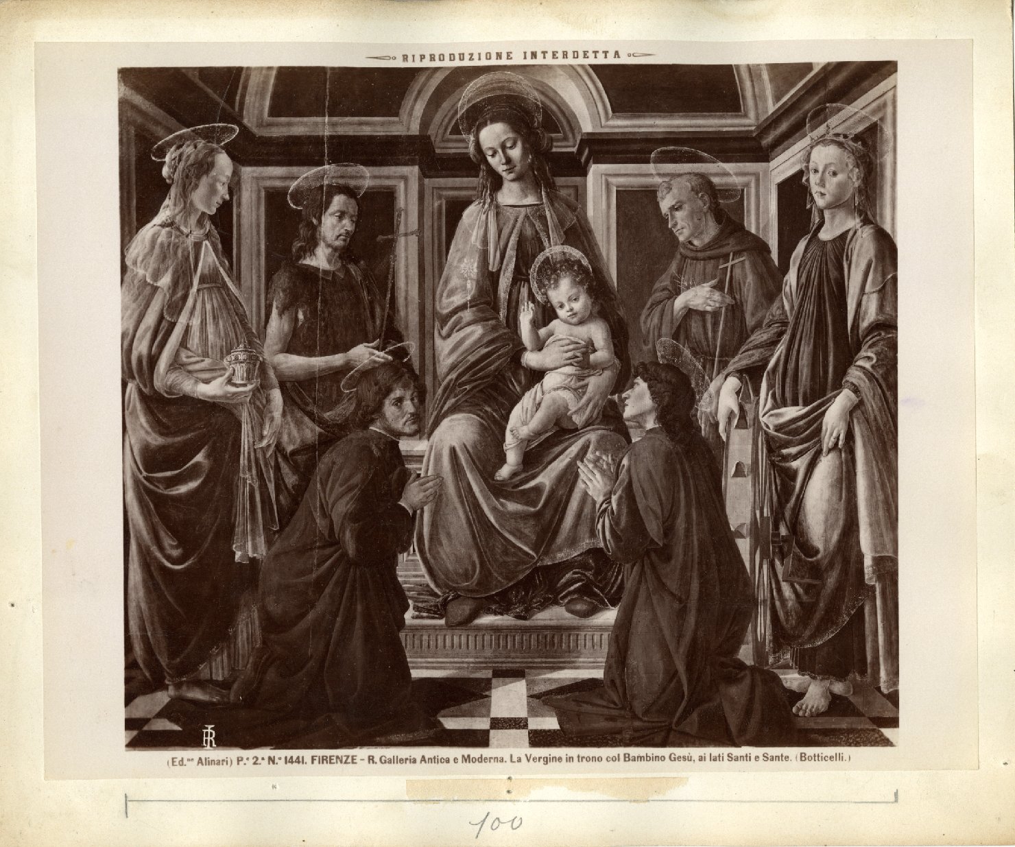 Madonna con Bambino in trono e santi - Dipinti (positivo) di Botticelli, Sandro, Fratelli Alinari (ditta) (XX)