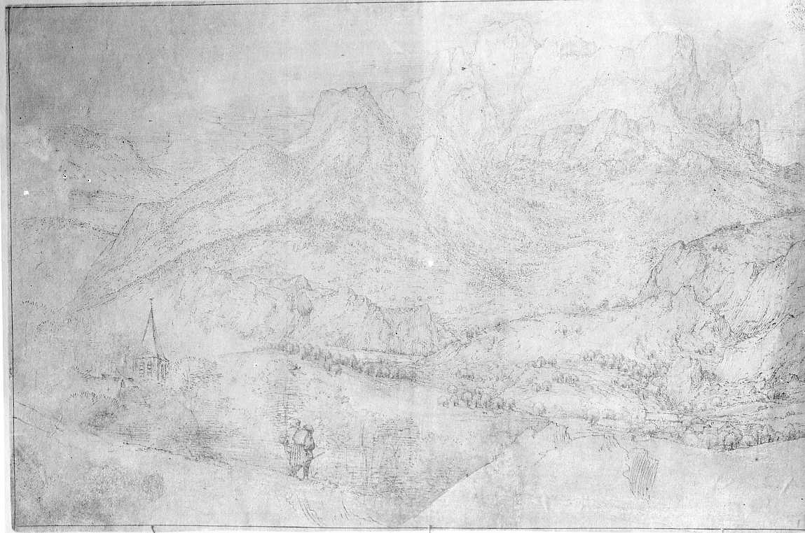 Paesaggio alpino - Disegni (positivo) di Brueghel, Pieter, Anonimo (XX)