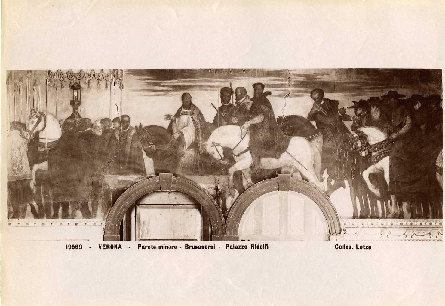 Cavalcata di Carlo V e di Clemente VII - Affreschi (positivo) di Brusasorzi, Domenico, Lotze, Maurizio, Lotze, Riccardo (XIX/ XX)