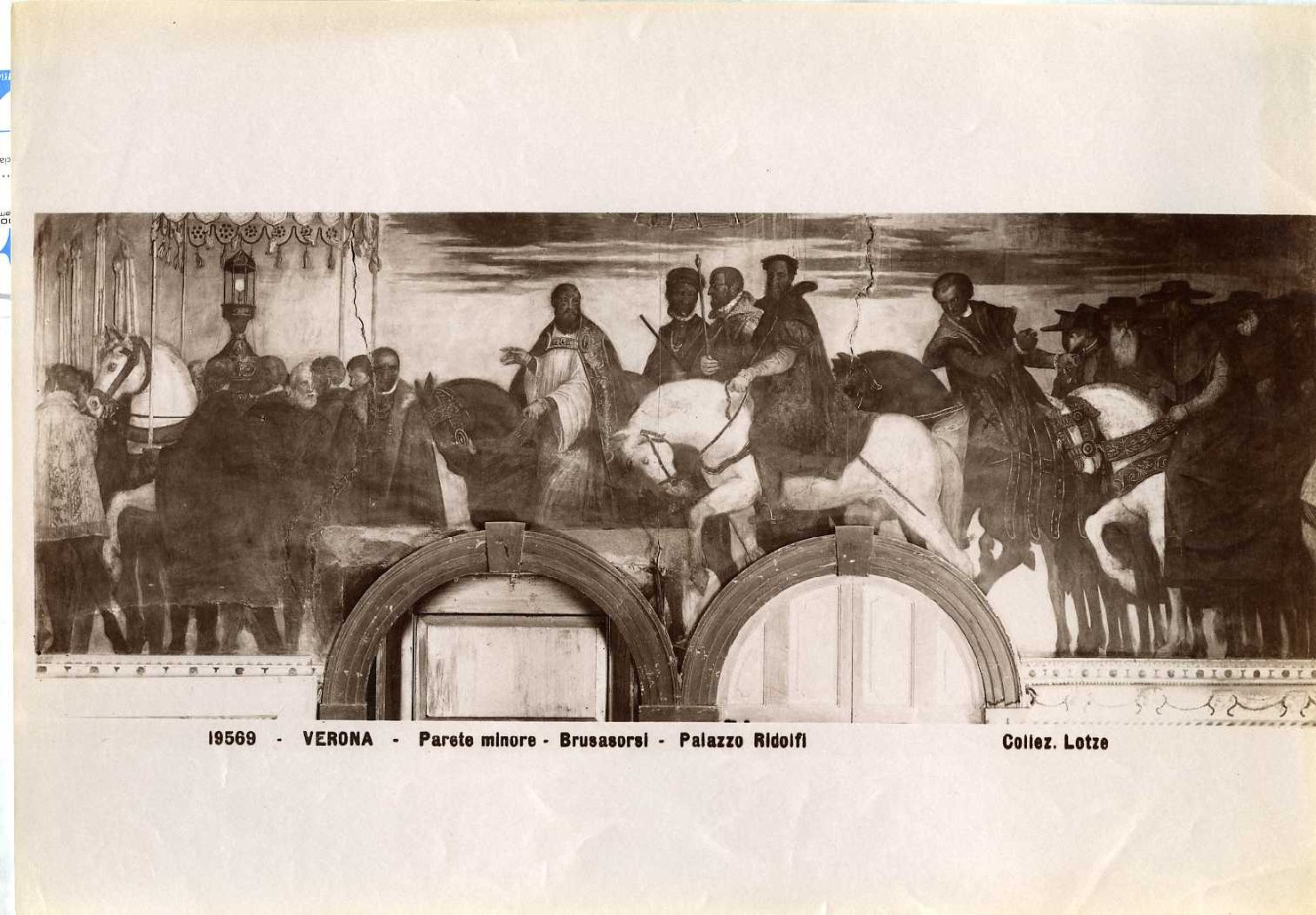 Cavalcata di Carlo V e di Clemente VII - Affreschi (positivo) di Brusasorzi, Domenico, Lotze, Maurizio, Lotze, Riccardo (XIX/ XX)