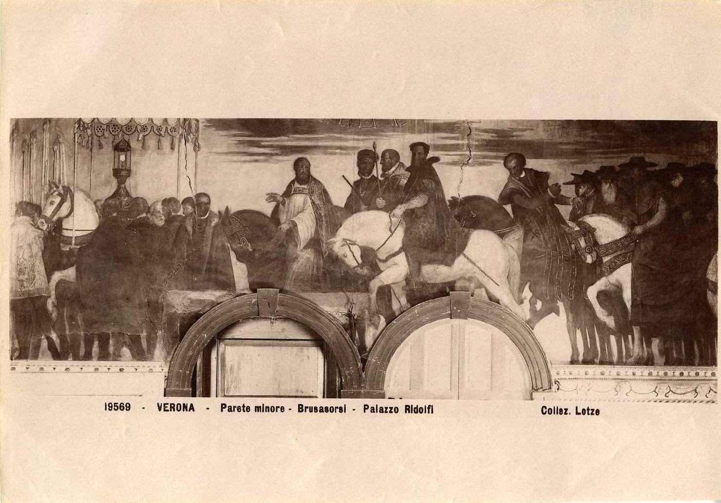 Cavalcata di Carlo V e di Clemente VII - Affreschi (positivo) di Brusasorzi, Domenico, Lotze, Maurizio, Lotze, Riccardo (XIX/ XX)