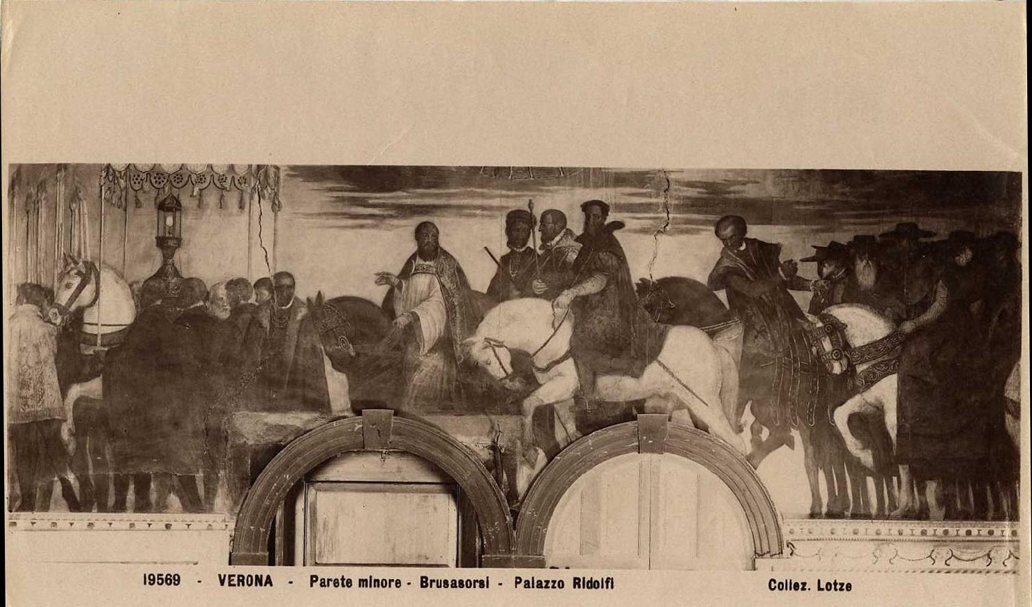 Cavalcata di Carlo V e di Clemente VII - Affreschi (positivo) di Brusasorzi, Domenico, Lotze, Maurizio, Lotze, Riccardo (XIX/ XX)