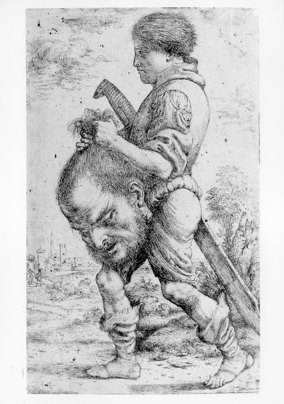 Davide con la testa di Golia - Incisioni (positivo) di Caletti, Giuseppe, Anonimo (XX)