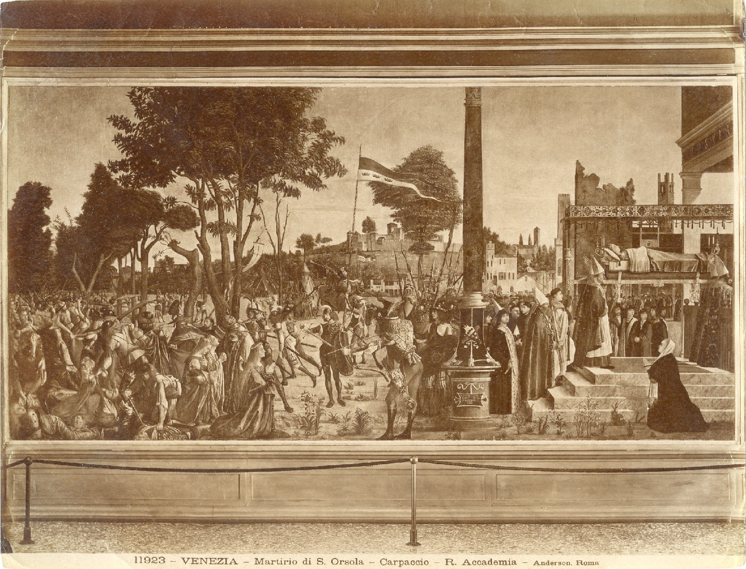 Storie di Sant'Orsola - Martirio dei pellegrini ed esequie della santa - Dipinti (positivo) di Carpaccio, Vittore, Anderson, Domenico (ditta) (XIX/ XX)