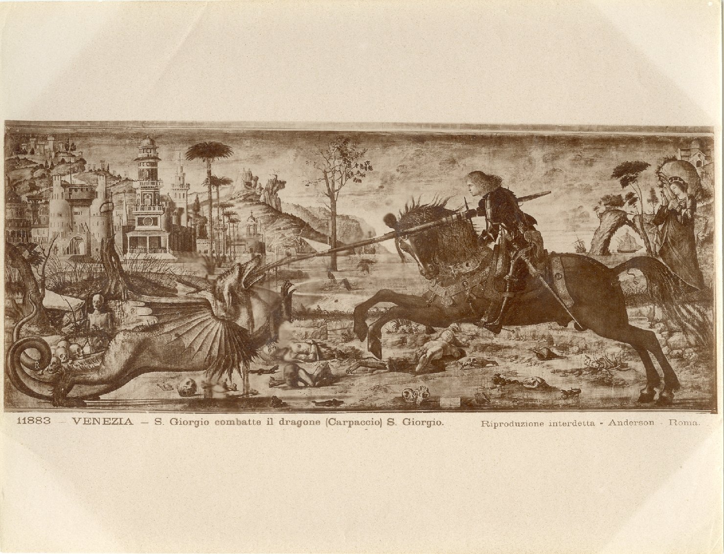 San Giorgio e il drago - Dipinti (positivo) di Carpaccio, Vittore, Anderson, Domenico (ditta) (XIX/ XX)