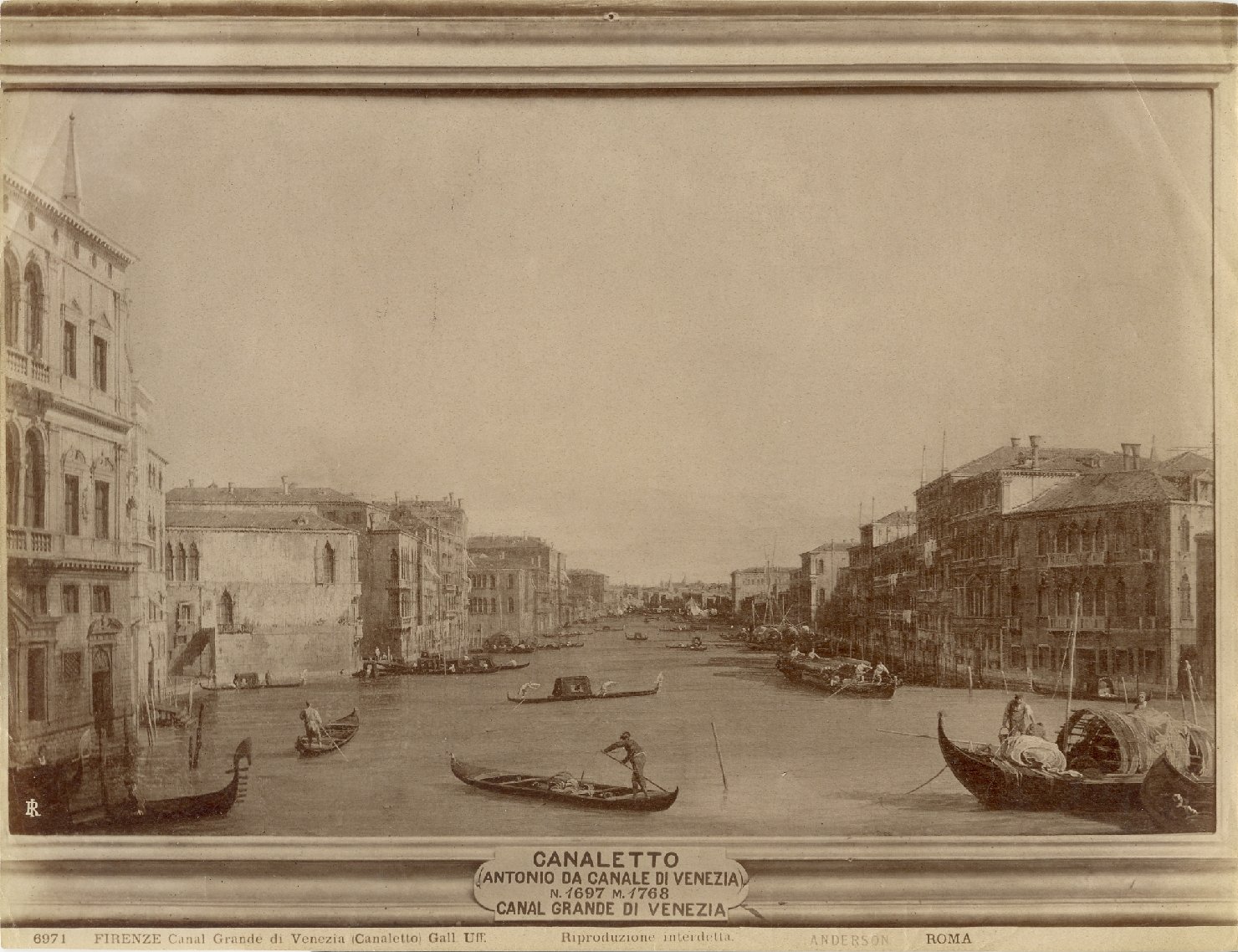 Veduta del Canal Grande da Palazzo Balbi verso Rialto - Dipinti (positivo) di Canaletto, il (bottega), Anderson, Domenico (ditta) (XIX/ XX)