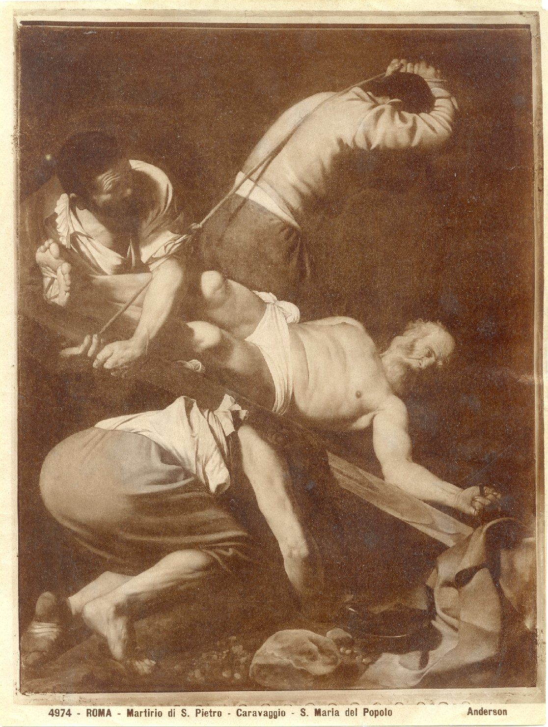 Martirio di San Pietro - Dipinti (positivo) di Caravaggio, Anderson, Domenico (ditta) (XIX/ XX)