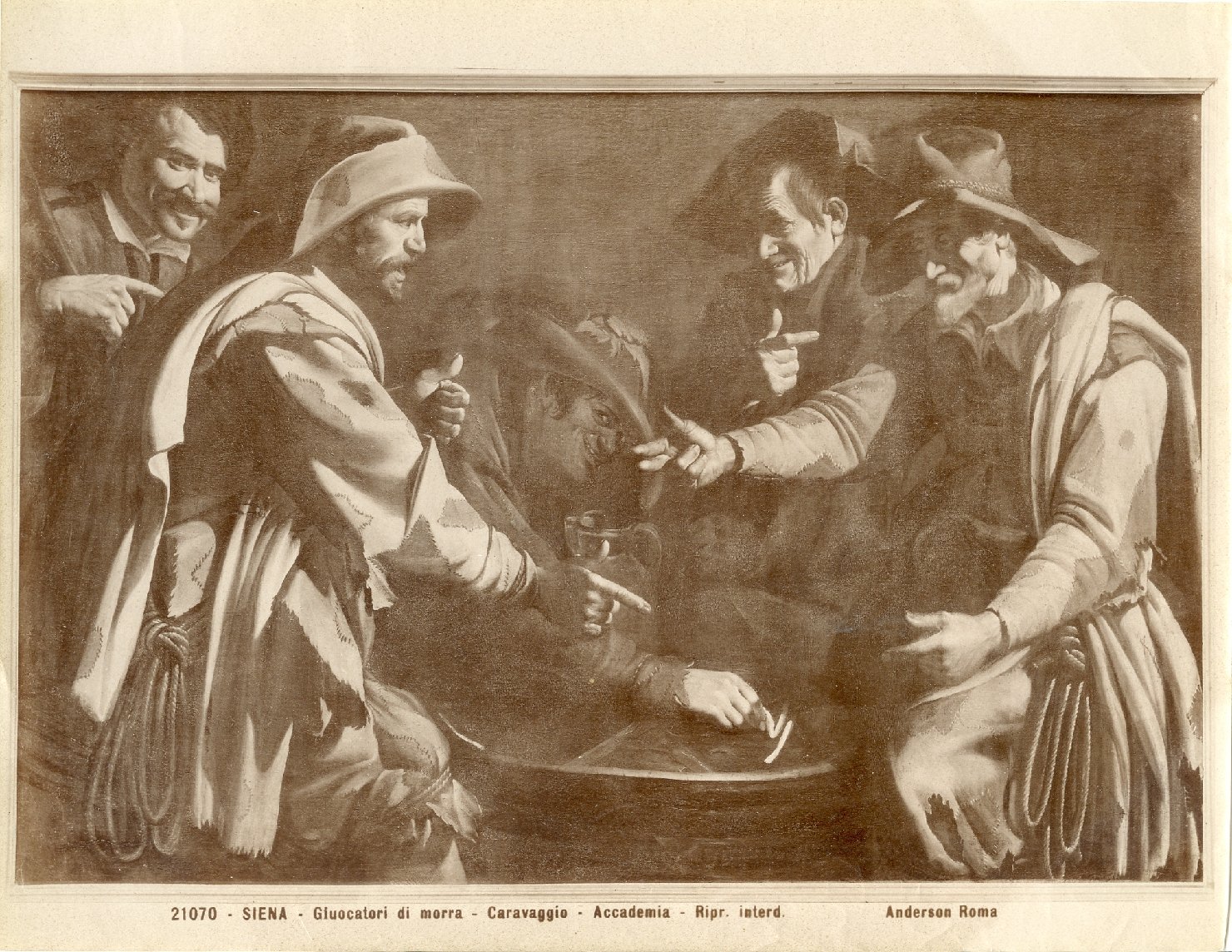 Giocatori - Dipinti (positivo) di Caravaggio (maniera), Anderson, Domenico (ditta) (XIX/ XX)
