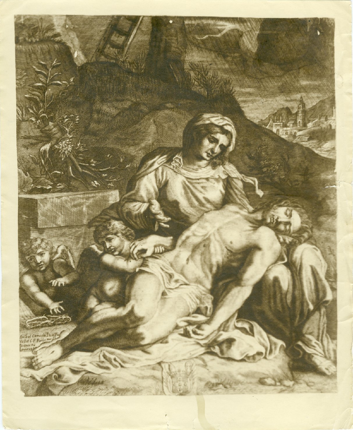 La Pietà - Incisioni (positivo) di Carracci, Annibale, Bonati, Fiorello (XX)
